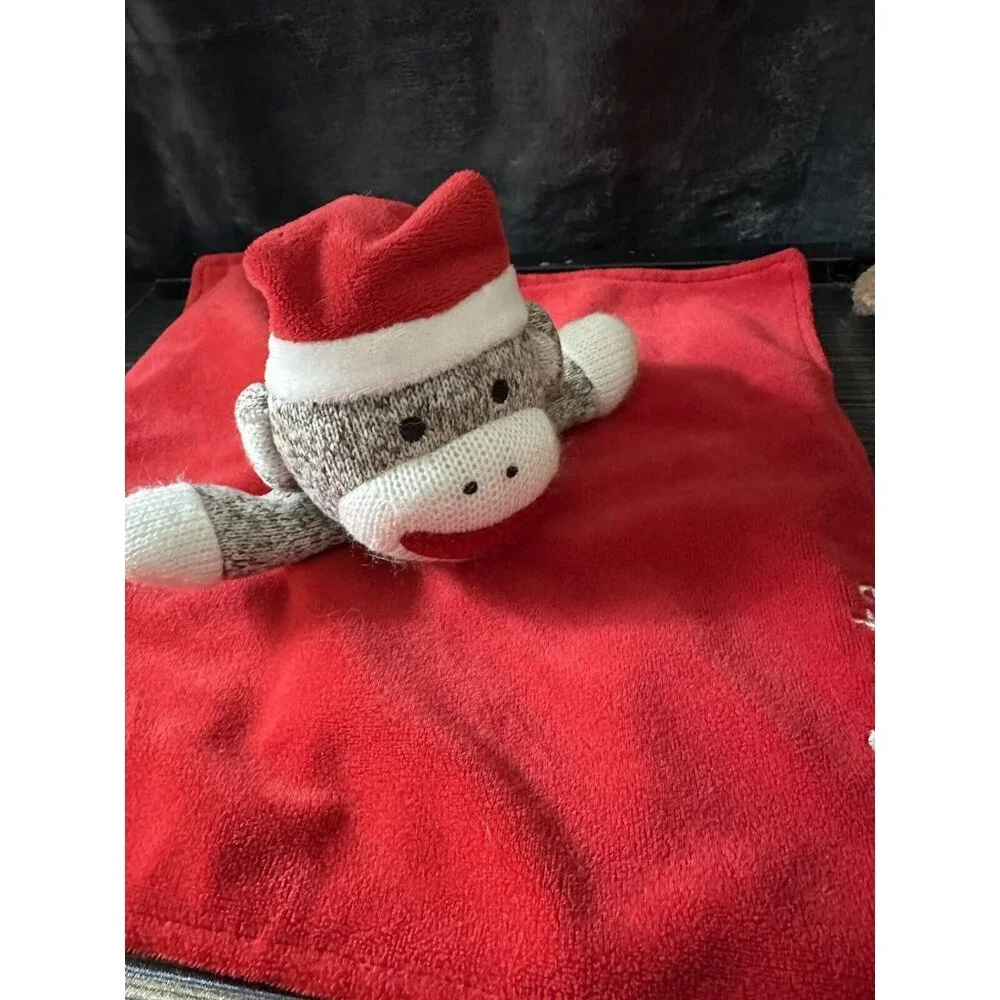 Baby‎ Starters Sock Monkey I Love Heart Santa Christmas Lovey Rattle Blanket
